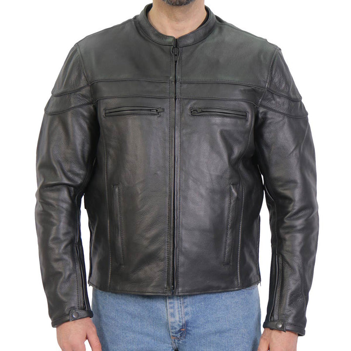 Hot Leathers JKM1032 Men’s Black ‘Skull Flag&