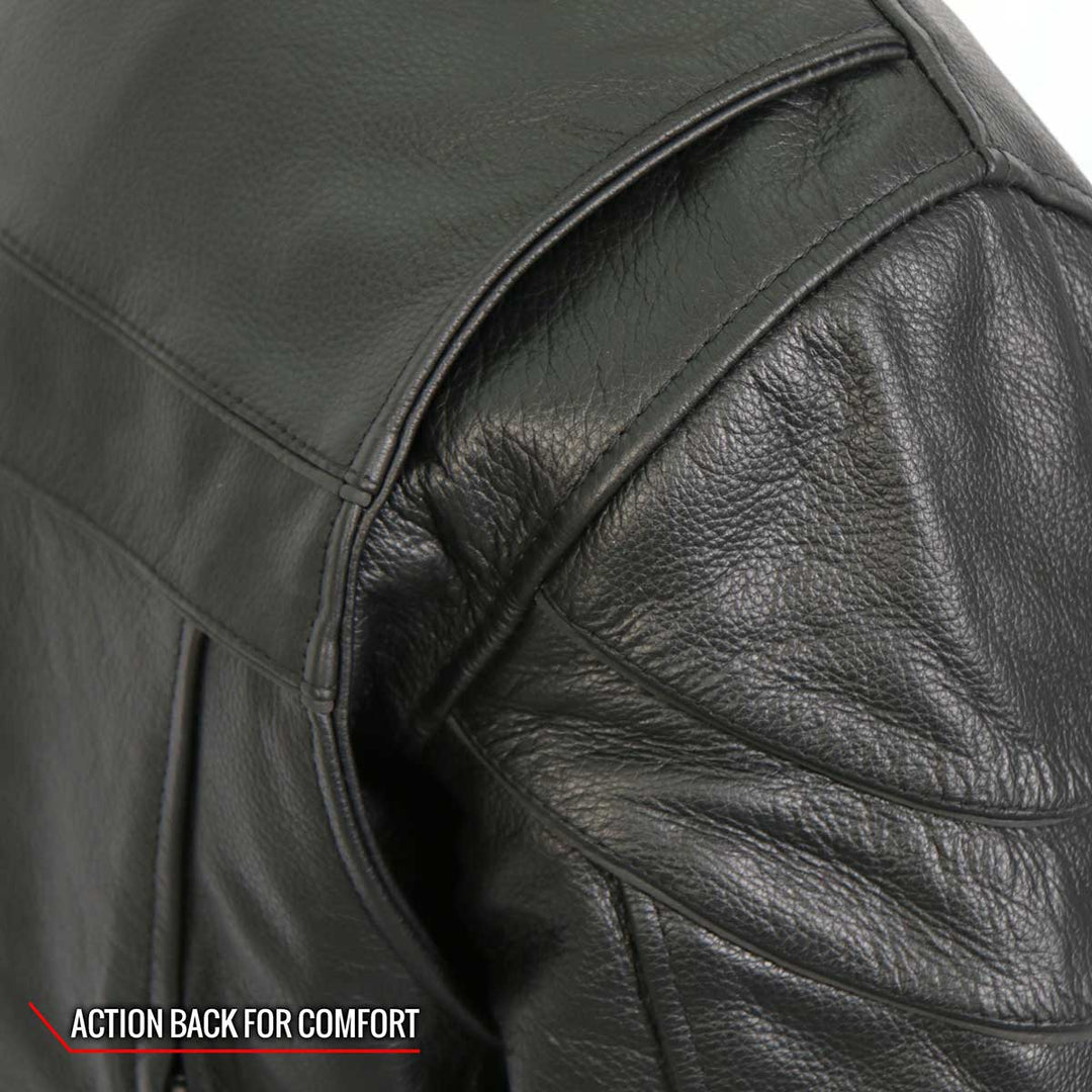 Hot Leathers JKM1032 Men’s Black ‘Skull Flag&