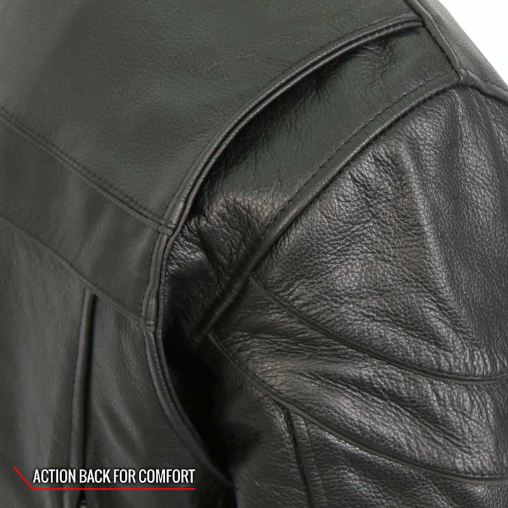 Hot Leathers JKM1032 Men’s Black ‘Skull Flag&