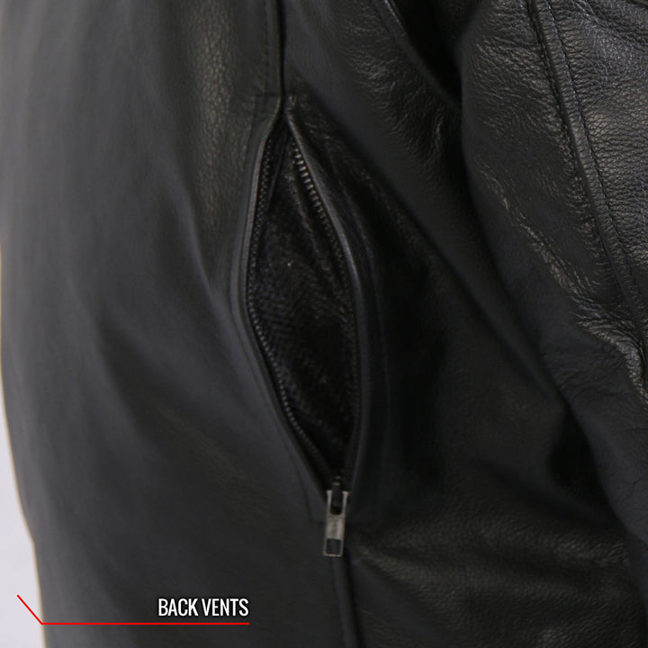 Hot Leathers JKM1032 Men’s Black ‘Skull Flag&