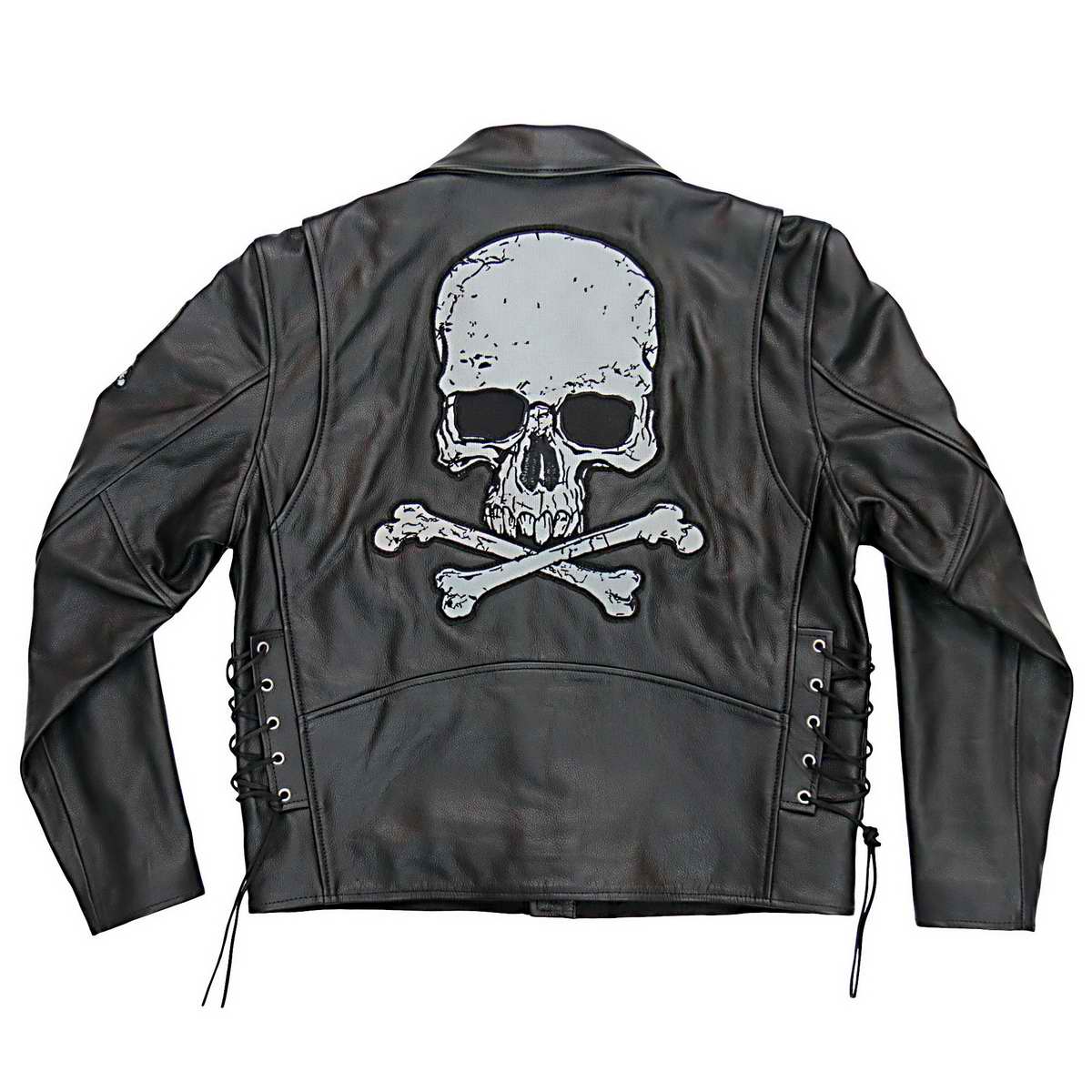 Hot Leathers Men's Bone Riot Leather Motorcycle Jacket - JKM2001