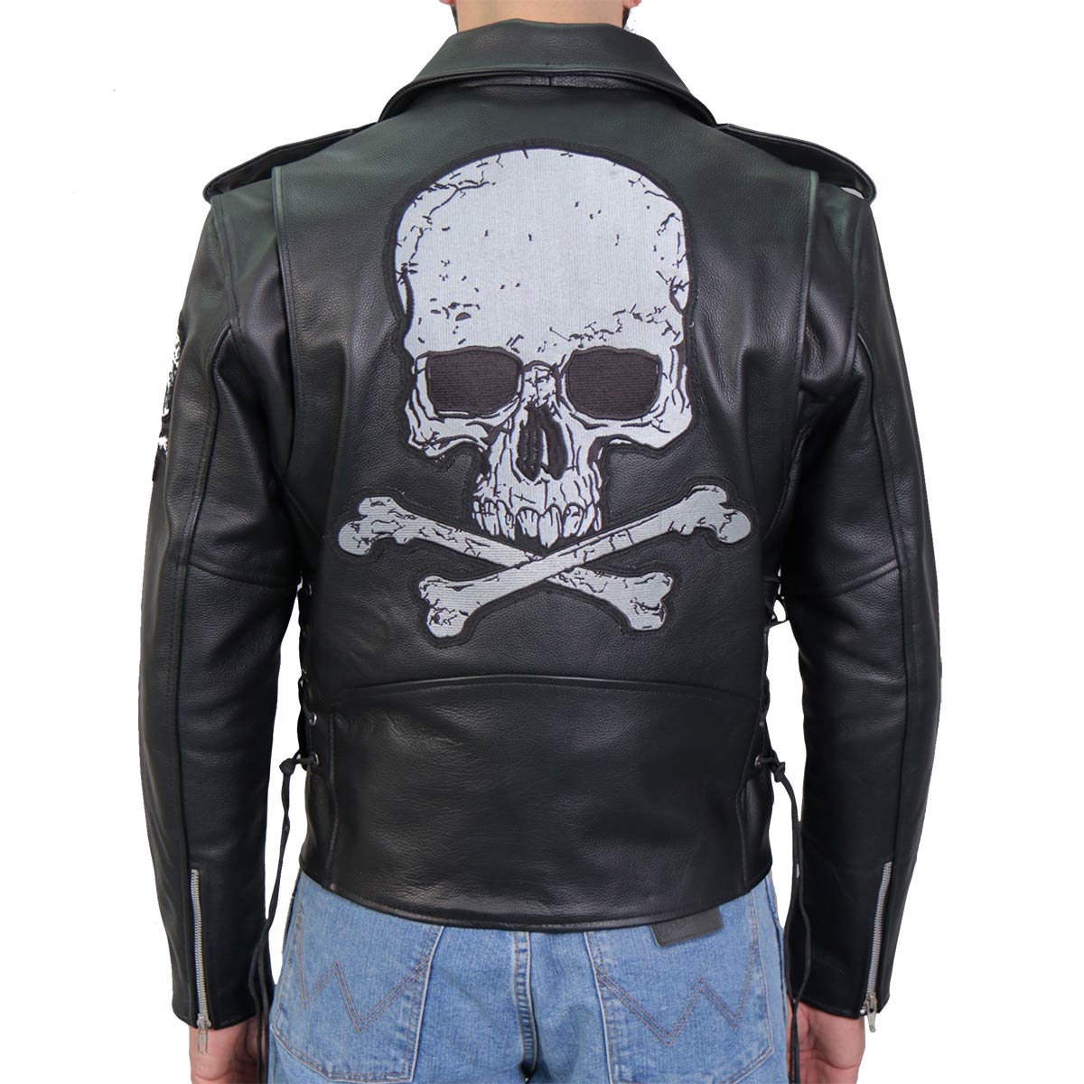 Hot Leathers Men's Black Motorcycle Jacket JKM2001