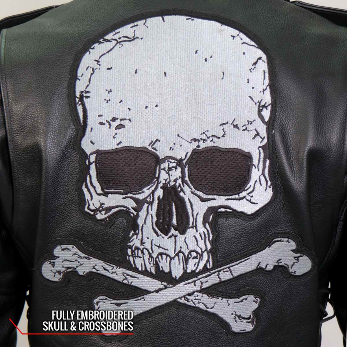 Hot Leathers Men's Black Motorcycle Jacket JKM2001
