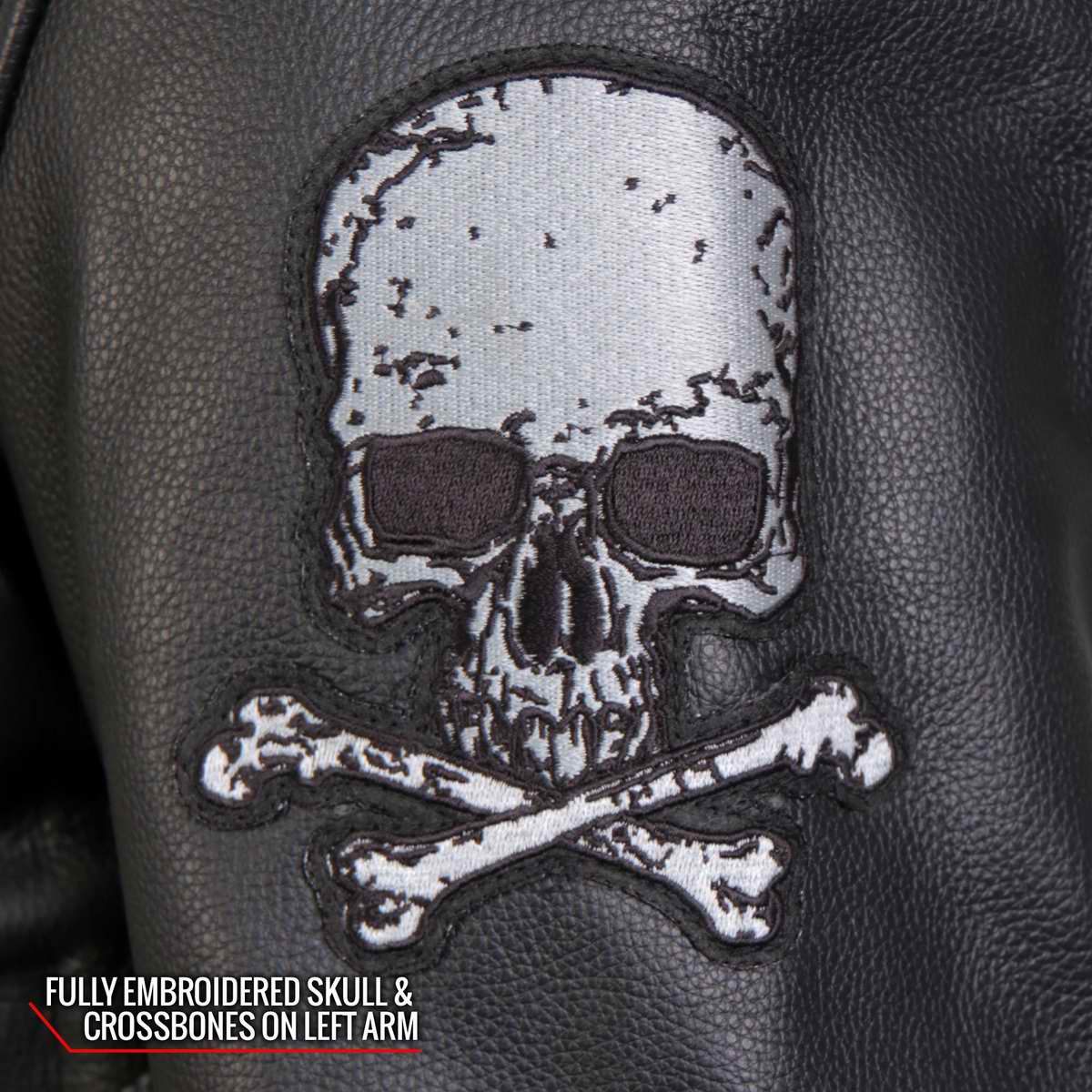 Hot Leathers Men's Black Motorcycle Jacket JKM2001