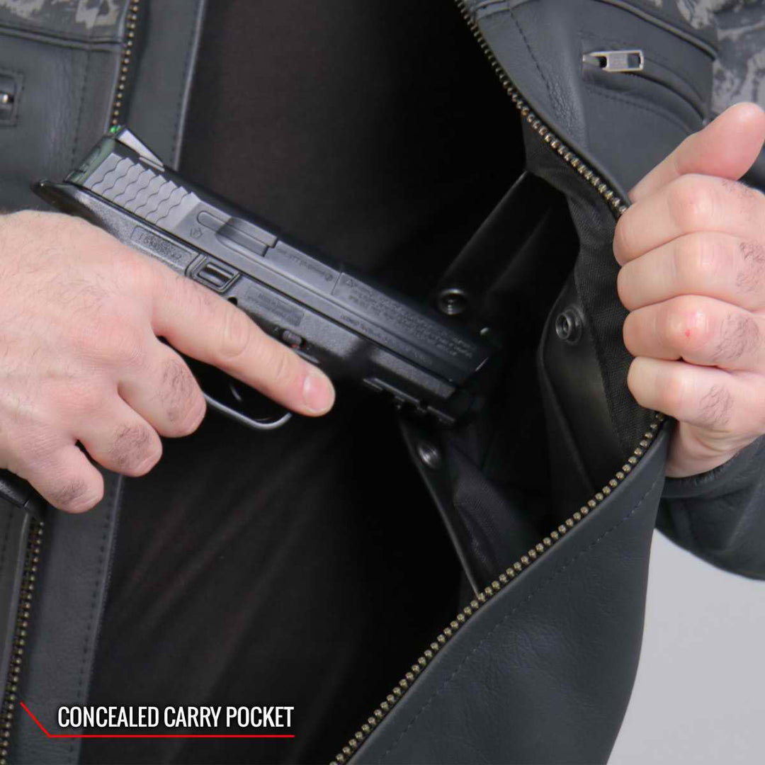 Hot Leathers JKM2002 Men’s Black ‘Reflective Skull&
