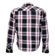 Hot Leathers JKM3001 Men's Red/White CE Armored Flannel Motorcycle Shirt  Jacket - Aramid Fiber Reinforced