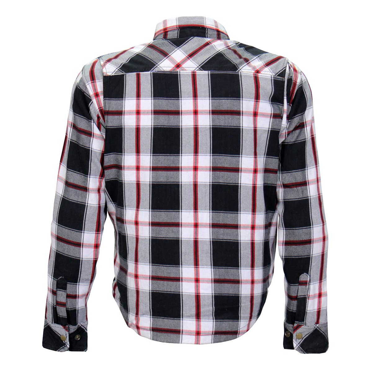 Hot Leathers JKM3001 Men's Red/White CE Armored Flannel Motorcycle Shirt  Jacket - Aramid Fiber Reinforced