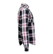 Hot Leathers JKM3001 Men's Red/White CE Armored Flannel Motorcycle Shirt  Jacket - Aramid Fiber Reinforced