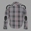 Hot Leathers JKM3001 Men's Red/White CE Armored Flannel Motorcycle Shirt  Jacket - Aramid Fiber Reinforced