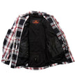 Hot Leathers JKM3001 Men's Red/White CE Armored Flannel Motorcycle Shirt  Jacket - Aramid Fiber Reinforced