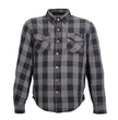 Hot Leathers JKM3004 Men's Grey/Black CE Armored Flannel Motorcycle Shirt Jacket - Aramid Fiber Reinforced