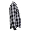 Hot Leathers JKM3005 Men's White/Black CE Armored Flannel Motorcycle Shirt Jacket - Aramid Fiber Reinforced