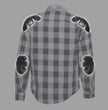 Hot Leathers JKM3005 Men's White/Black CE Armored Flannel Motorcycle Shirt Jacket - Aramid Fiber Reinforced