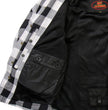 Hot Leathers JKM3005 Men's White/Black CE Armored Flannel Motorcycle Shirt Jacket - Aramid Fiber Reinforced