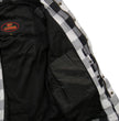 Hot Leathers JKM3005 Men's White/Black CE Armored Flannel Motorcycle Shirt Jacket - Aramid Fiber Reinforced