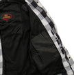 Hot Leathers JKM3006 Men’s Black/White Hooded CE Armored Flannel Motorcycle Shirt Jacket - Aramid Fiber Reinforced