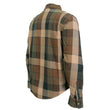 Hot Leathers JKM3007 Men's Black/Brown CE Armored Flannel Motorcycle Shirt Jacket - Aramid Fiber Reinforced
