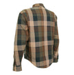 Hot Leathers JKM3007 Men's Black/Brown CE Armored Flannel Motorcycle Shirt Jacket - Aramid Fiber Reinforced