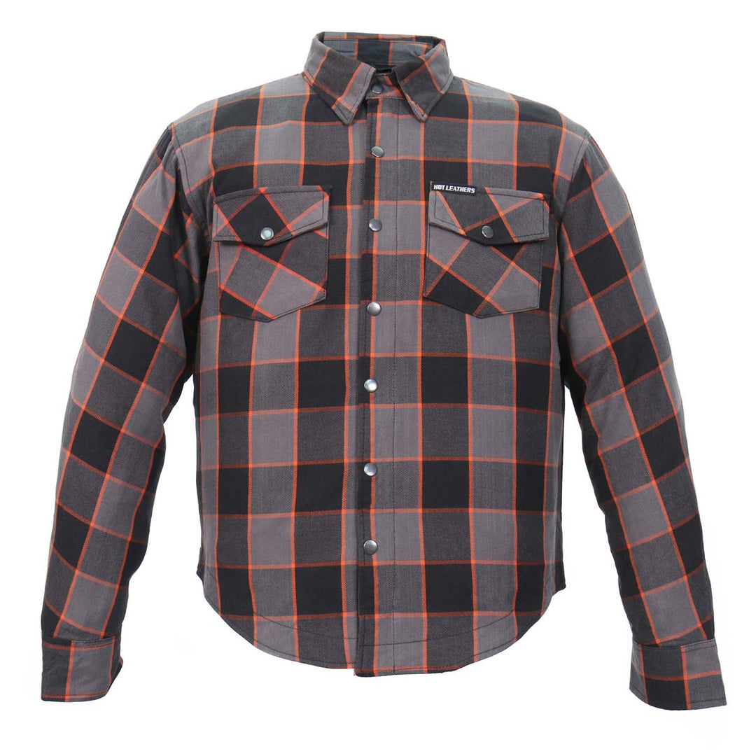 Hot Leathers JKM3010 Men's Multi-Color CE Armored Flannel Motorcycle Shirt Jacket - Aramid Fiber Reinforced