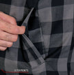 Hot Leathers JKM3203 Men’s CE Armored Flannel Motorcycle Shirt Jacket - Aramid Reinforced w/ Leather Shoulder Panels