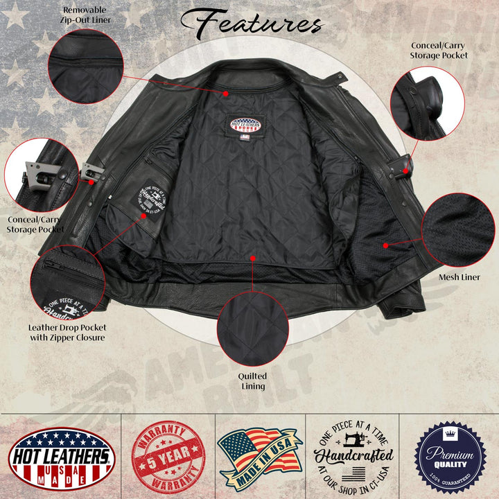 Hot Leathers JKM5002 USA Made Men&