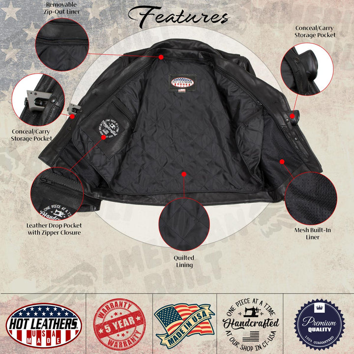 Hot Leathers JKM5008 USA Made Men&