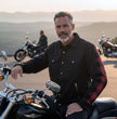 Milwaukee Leather Men’s Two-Tone CE Armored Flannel - Solid Front / Plaid Back - Reinforced w/ Aramid Fibers - MPM1671