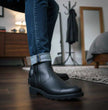 MMCC Men’s Kick Start 7” Black Top Grain Leather Motorcycle Boots - Dual YKK Zippers, Freedom Flex Toe - MBM9009