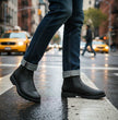 MMCC Men’s Kick Start 7” Black Top Grain Leather Motorcycle Boots - Dual YKK Zippers, Freedom Flex Toe - MBM9009