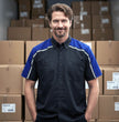 Milwaukee Motorcycle Clothing Co. Men’s Blk/Blu Mechanic Work Shirt – w / Reflective Strip, Rider‑Built MDM11602