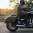 Milwaukee Leather SH646ZB Black Zip-Off PVC Studded Throw Over Motorcycle Saddlebags