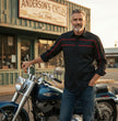 MMCC Men's Octane Long Sleeve Mechanic Shirt - Black with Red Stripe - 50-50 Cotton Poly - MMCC16002
