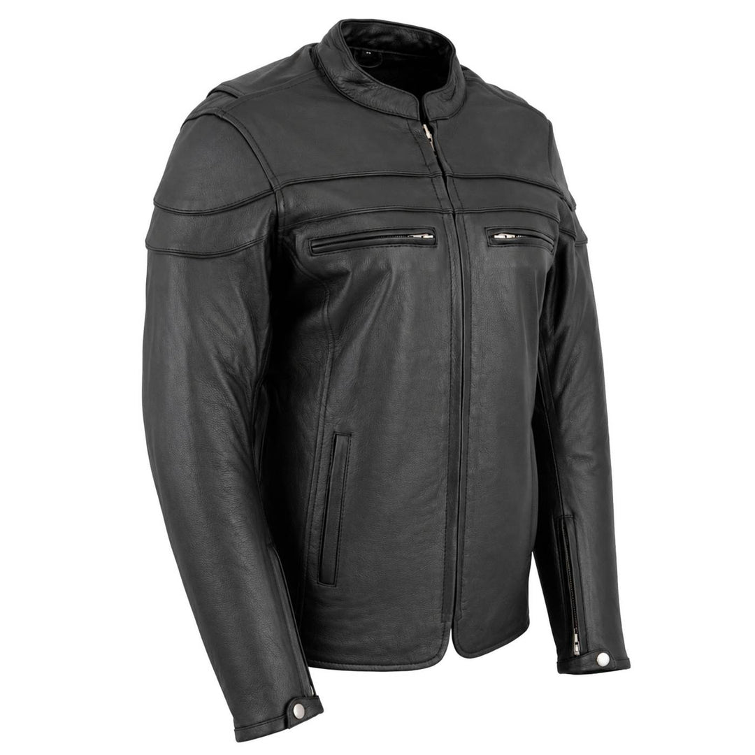Milwaukee Leather LKL27008 Women's Premium Black Leather Motorcycle Rider Jacket with CE Armor Protection