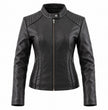 Milwaukee Leather LKL2735 Women's Black Premium Leather Scuba Style Biker Jacket w/ Mandarin Collar