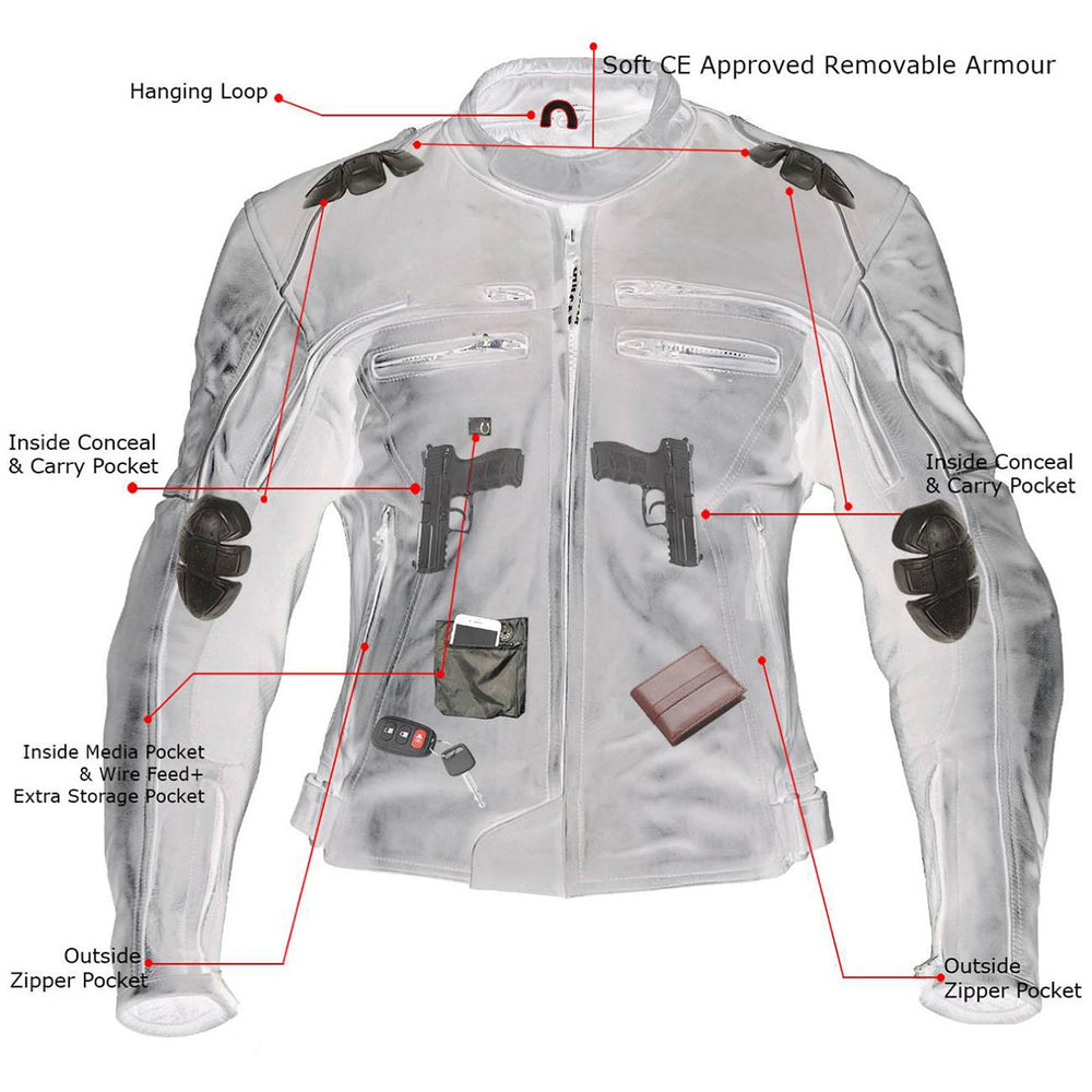 Milwaukee Leather LKM17013 Men's Premium Black Advanced Leather Motorcycle Jacket w/ CE Armor Protection