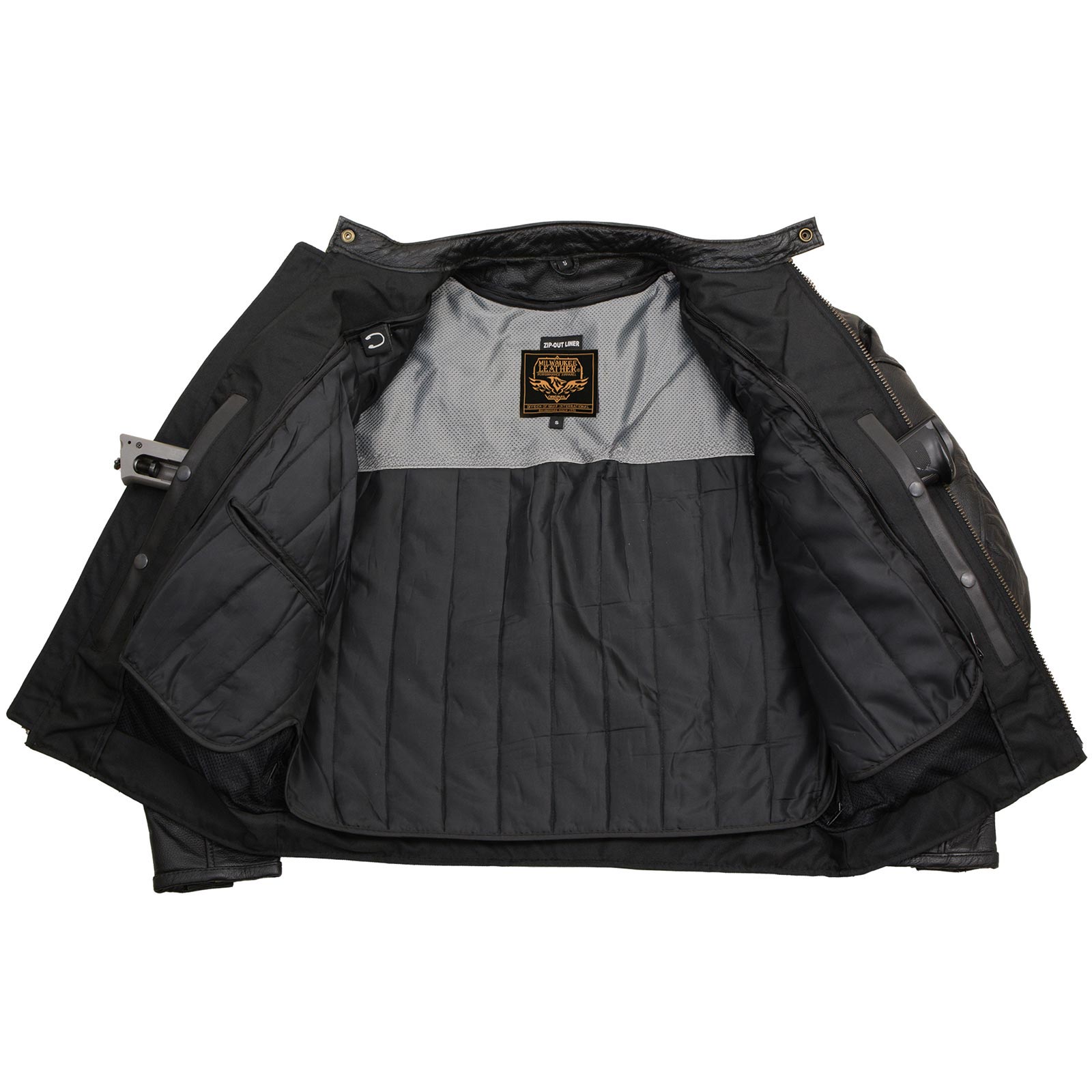 Milwaukee Leather Men's Black Leather CE Armored Biker Jacket, LKM17015