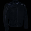 Milwaukee Leather Men's Chaos Black Leather Motorcycle Jacket w/ CE Armor, Reflective Panels, Vents - LKM17022