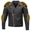Milwaukee Leather LKM1702 Men's Vintage Flat Black Motorcycle Biker Leather Jacket w/ CE Armor Protection