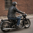 Milwaukee Leather LKM1702 Men's Vintage Flat Black Motorcycle Biker Leather Jacket w/ CE Armor Protection