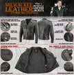 Milwaukee Leather Men's Classic Black Leather Motorcycle Jacket, LKM1703