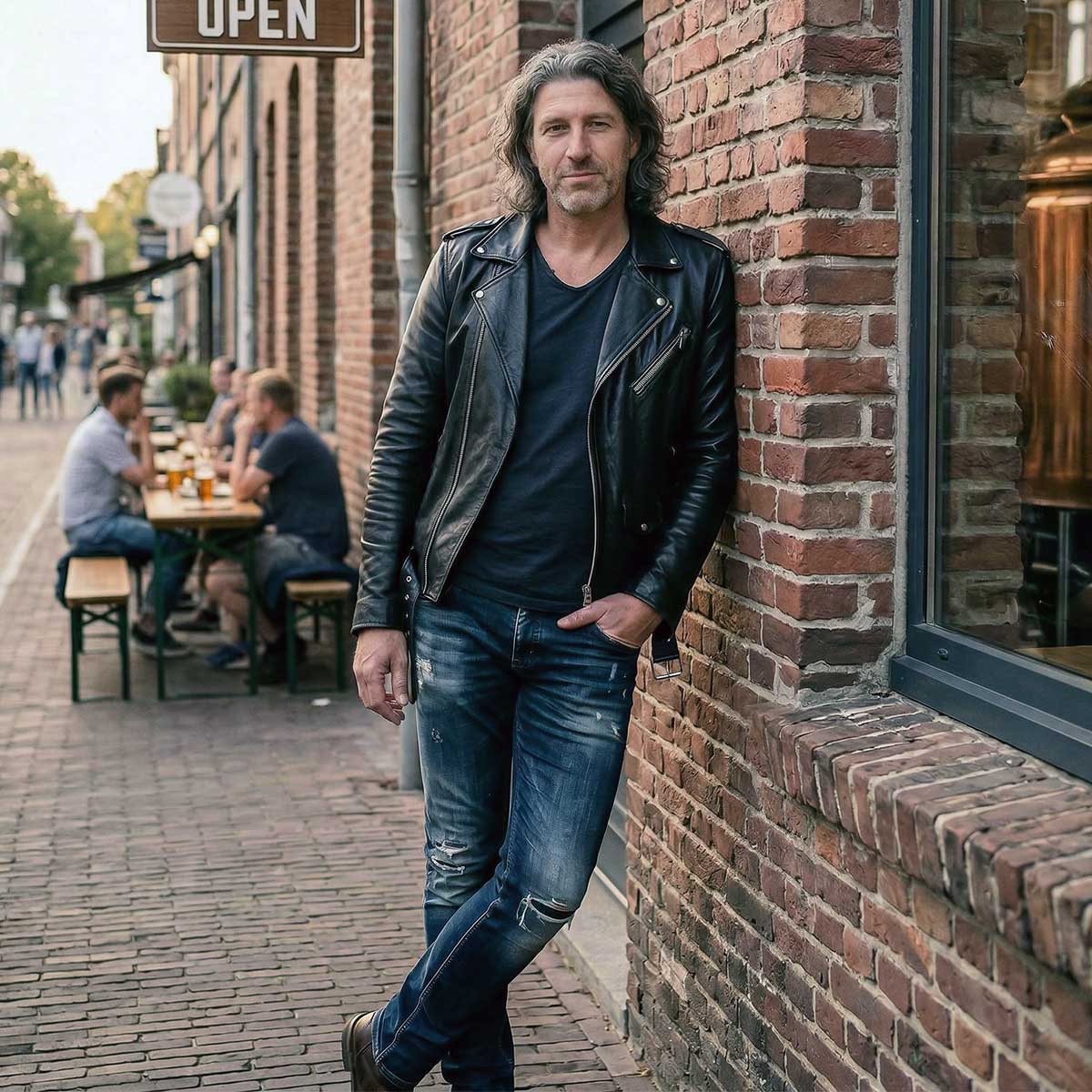 Milwaukee Leather Men's Classic Black Leather Motorcycle Jacket, LKM1703