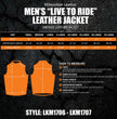 Milwaukee Leather Men's Live to Ride Classic Premium Leather CE Armored Motorcycle Jacket - Side Lace - LKM1707