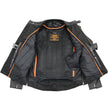 Milwaukee Leather LKM1710 Men's Black Classic Scooter Style Leather Motorcycle Jacket w/ Removable Thermal Liner