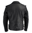Milwaukee Leather Men's Premium Black Leather Motorcycle Jacket - Vintage Police Style w/ Side Lace - LKM1711