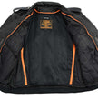 Milwaukee Leather Men's Premium Black Leather Motorcycle Jacket - Vintage Police Style w/ Side Lace - LKM1711