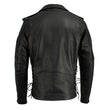 Milwaukee Leather LKM1711TALL Men's Black Tall-Sizes Side Lace Police Style Leather Jacket