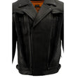 Milwaukee Leather LKM1720 Men's Black Premium Leather Motorcycle Vented Leather Jacket w/ Multi-Utility Pockets
