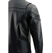 Milwaukee Leather Men's Black Leather Sporty Crossover Scooter Motorcycle Jacket w/ Reflective Piping - LKM1725