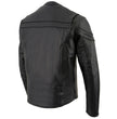 Milwaukee Leather Men's Black Leather Sporty Crossover Scooter Motorcycle Jacket w/ Reflective Piping - LKM1725