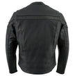 Milwaukee Leather Men's Black Leather Sporty Crossover Scooter Motorcycle Jacket w/ Reflective Piping - LKM1725